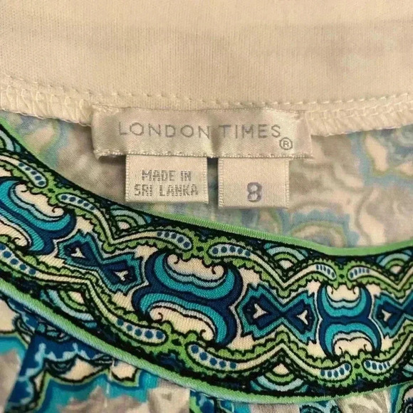 London Times Women’s Midi Print Short Sleeve Pretty Unique size 8 - Picture 13 of 13